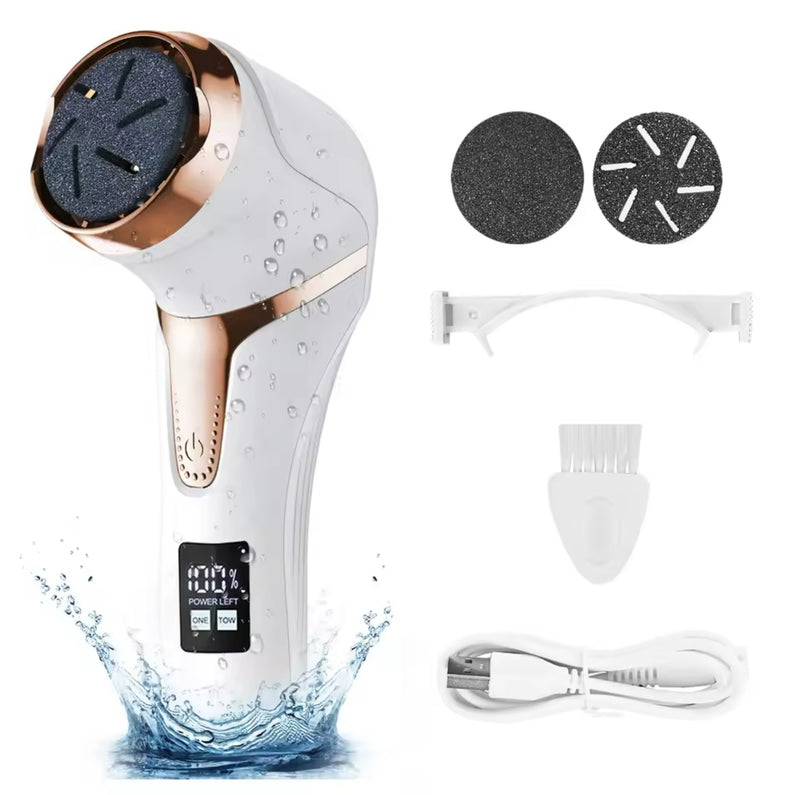 Electric Foot file, Electric Callus Remover for Feet with Vacuum, 10 in 1 Professional Pedicure Tools Kit, Rechargeable Waterproof Foot File for Foot Care Deadskin Remover with 3 Heads &2 Speed, Lcd Display, Skincare Tool