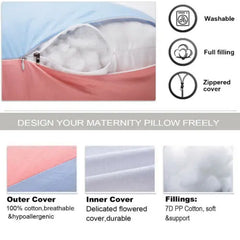 Buo- Premium U-Shaped Pregnancy Pillow Waist and Belly Support for Comfort During Sleep