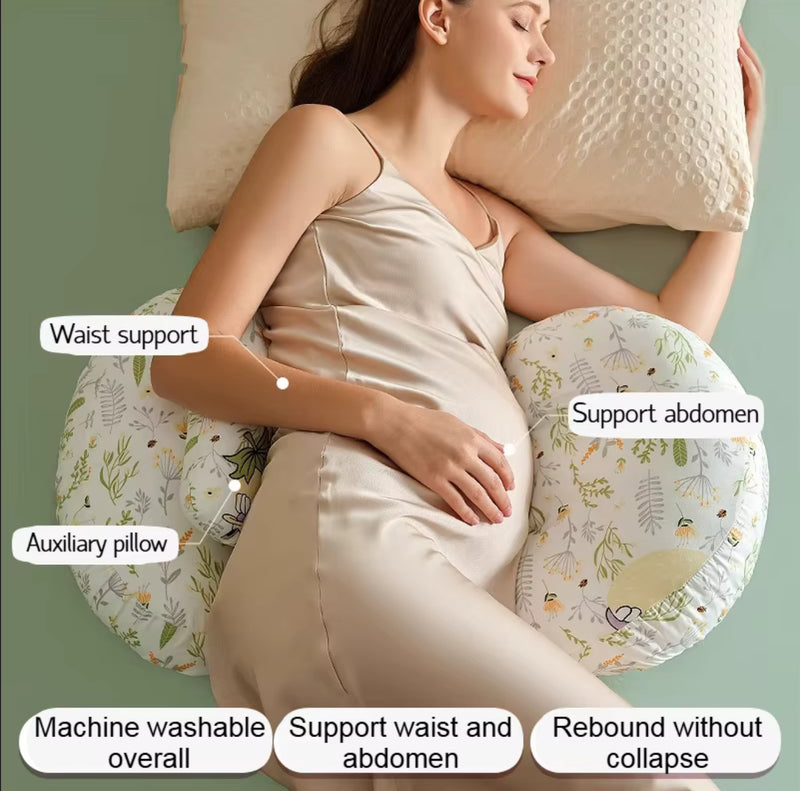 Buo-Pregnancy Side Sleeping Pillow – Premium U-Shaped Pregnancy Pillow Waist and Belly Support for Comfort During Sleep