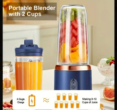 Portable Blender 14oz for Juices & Smoothies | 6 Blades USB Rechargeable Fusion Blender BPA-free & High-Quality Material Travel, Sport, And Home 1 Mixer, Cup, Party Activities