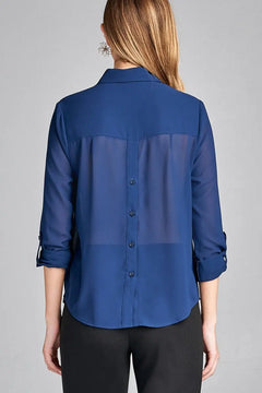 Chiffon Top -Blue