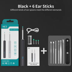 Ear Wax Removal - Earwax Remover Tool with 7Pcs Ear Set - Ear Cleaner with Camera - Earwax Removal Kit with Light - Ear Camera with 6 Ear Spoon - Ear Cleaner for iOS & Android