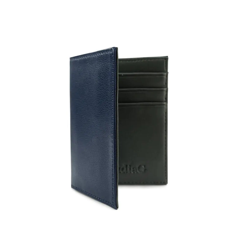 Micro Leather Wallet -Sapphire/Charcoal